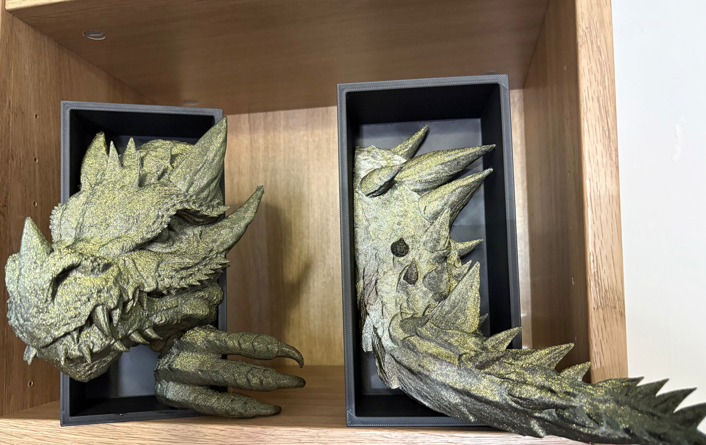 Light Green Glitter Emerging Dragon book nook/bookends. based of Tairn from Fourth wing (