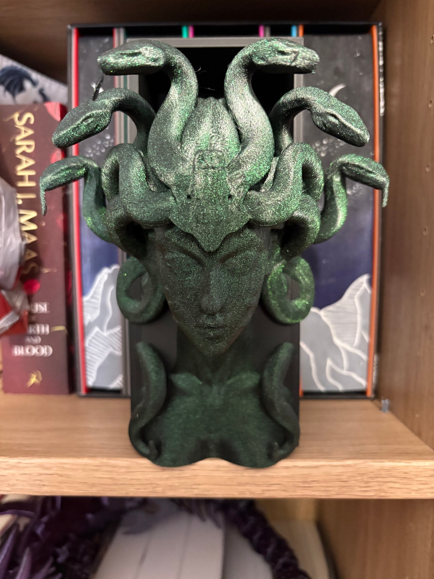 Medusa book nook. in dark forest green