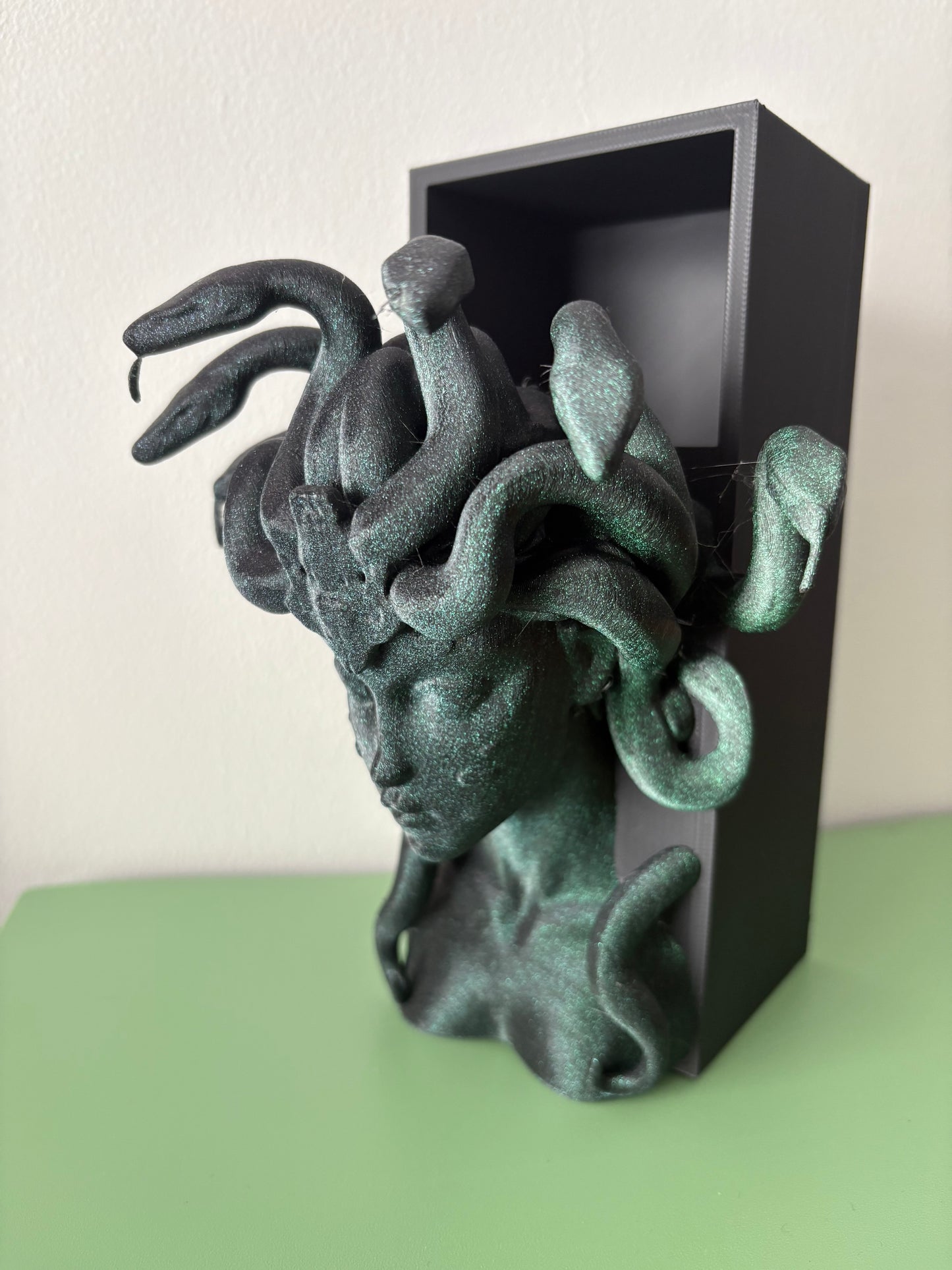 Medusa book nook. in dark forest green