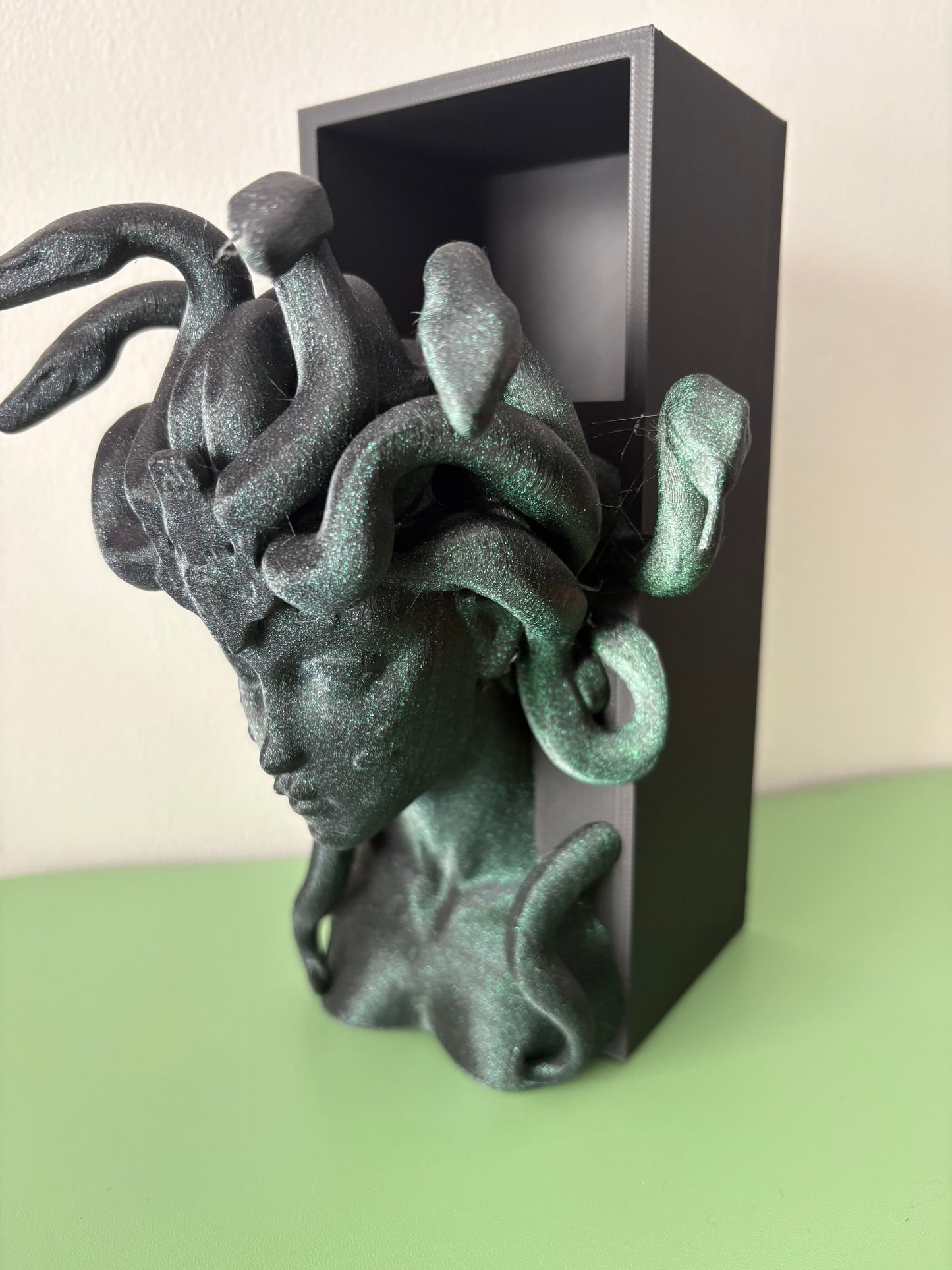Medusa book nook. in dark forest green