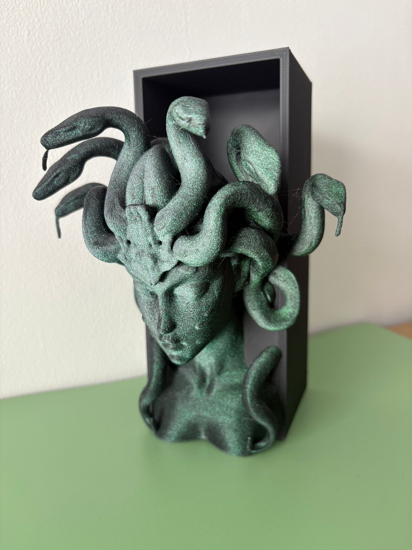 Medusa book nook. in dark forest green