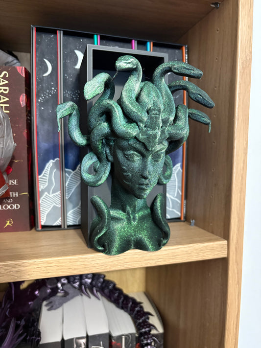 Medusa book nook. in dark forest green