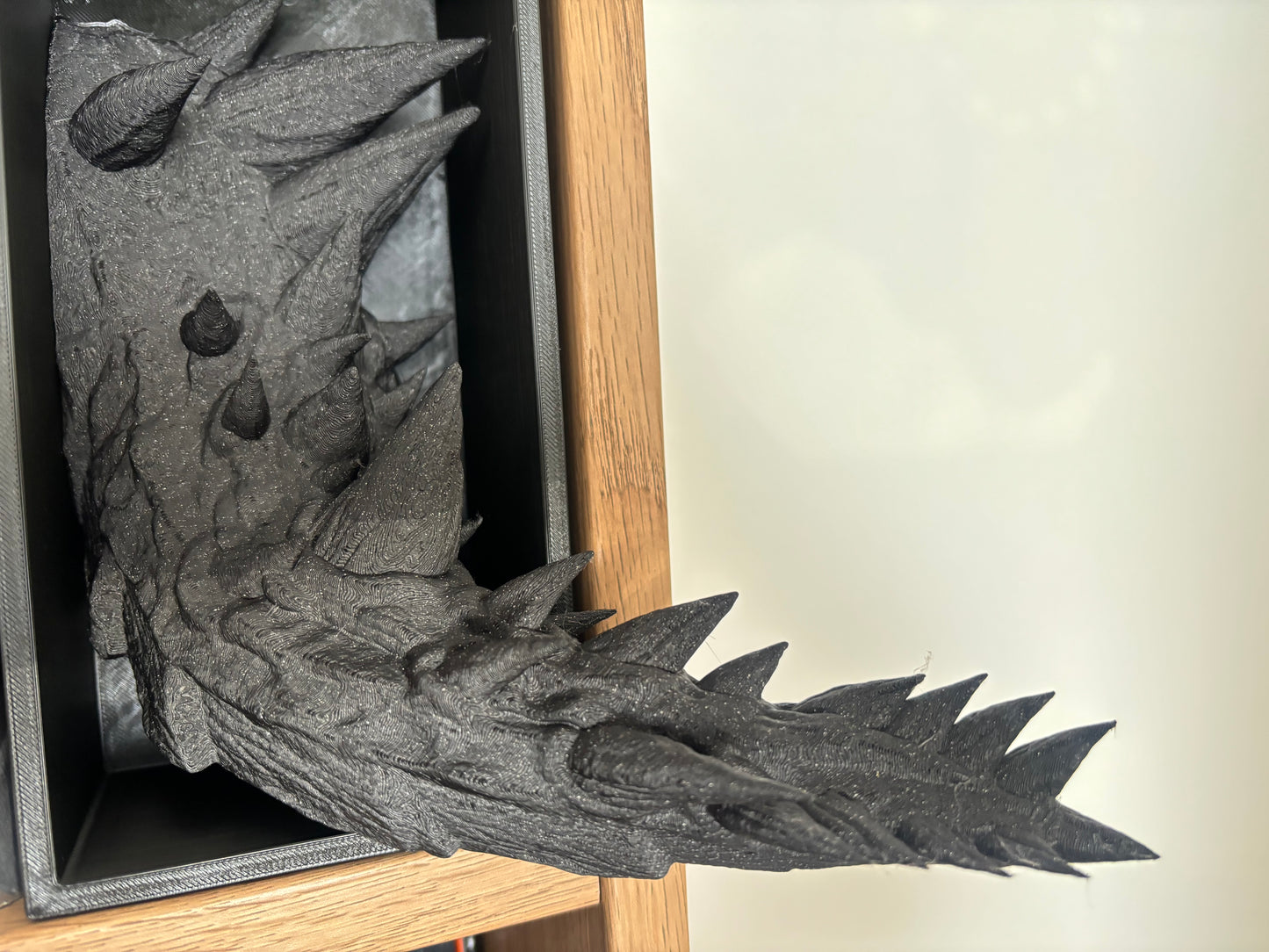 Space black emerging dragon book nook