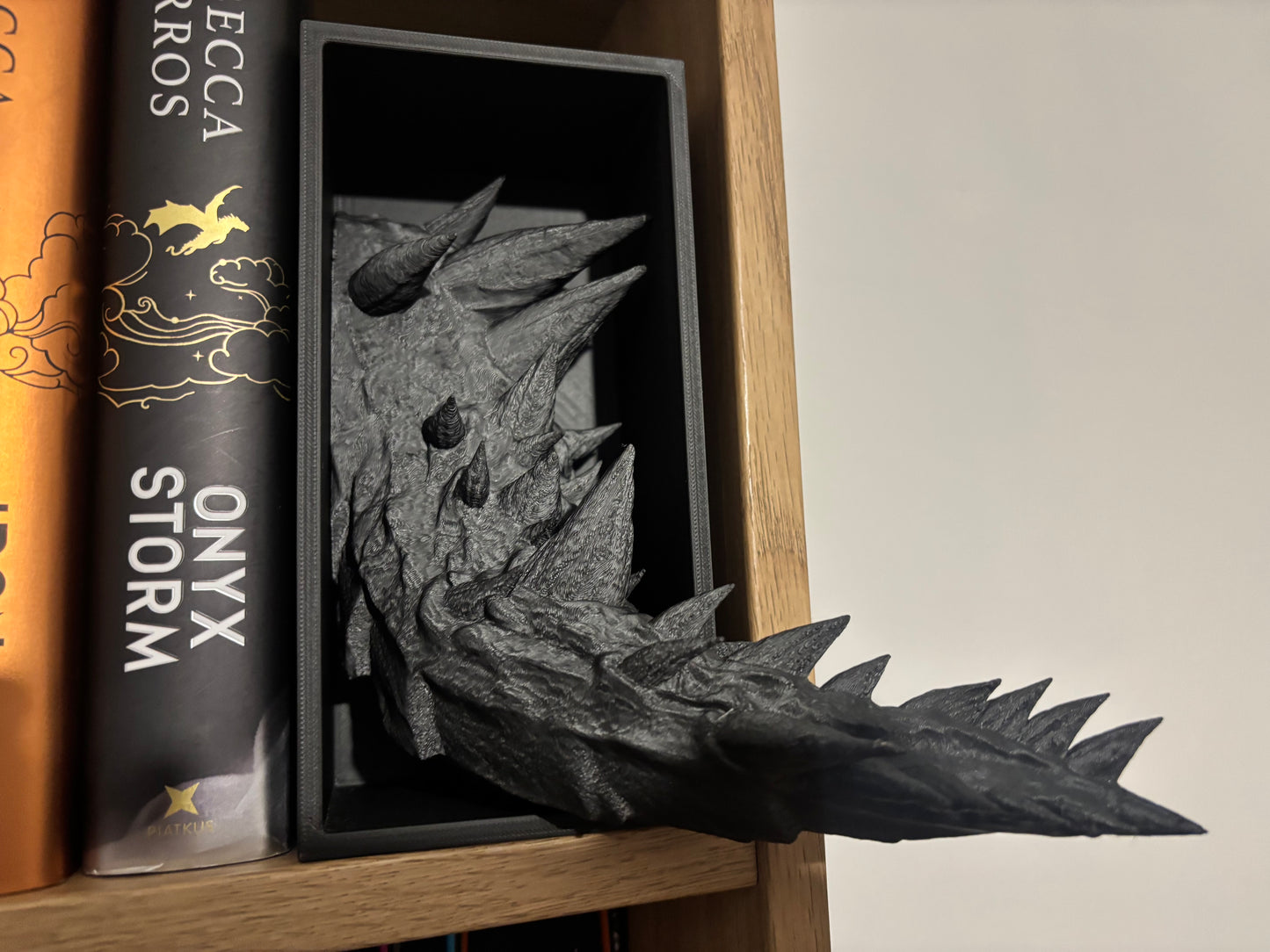 Black Emerging Dragon book nook/bookends. based of Tairn from Fourth wing