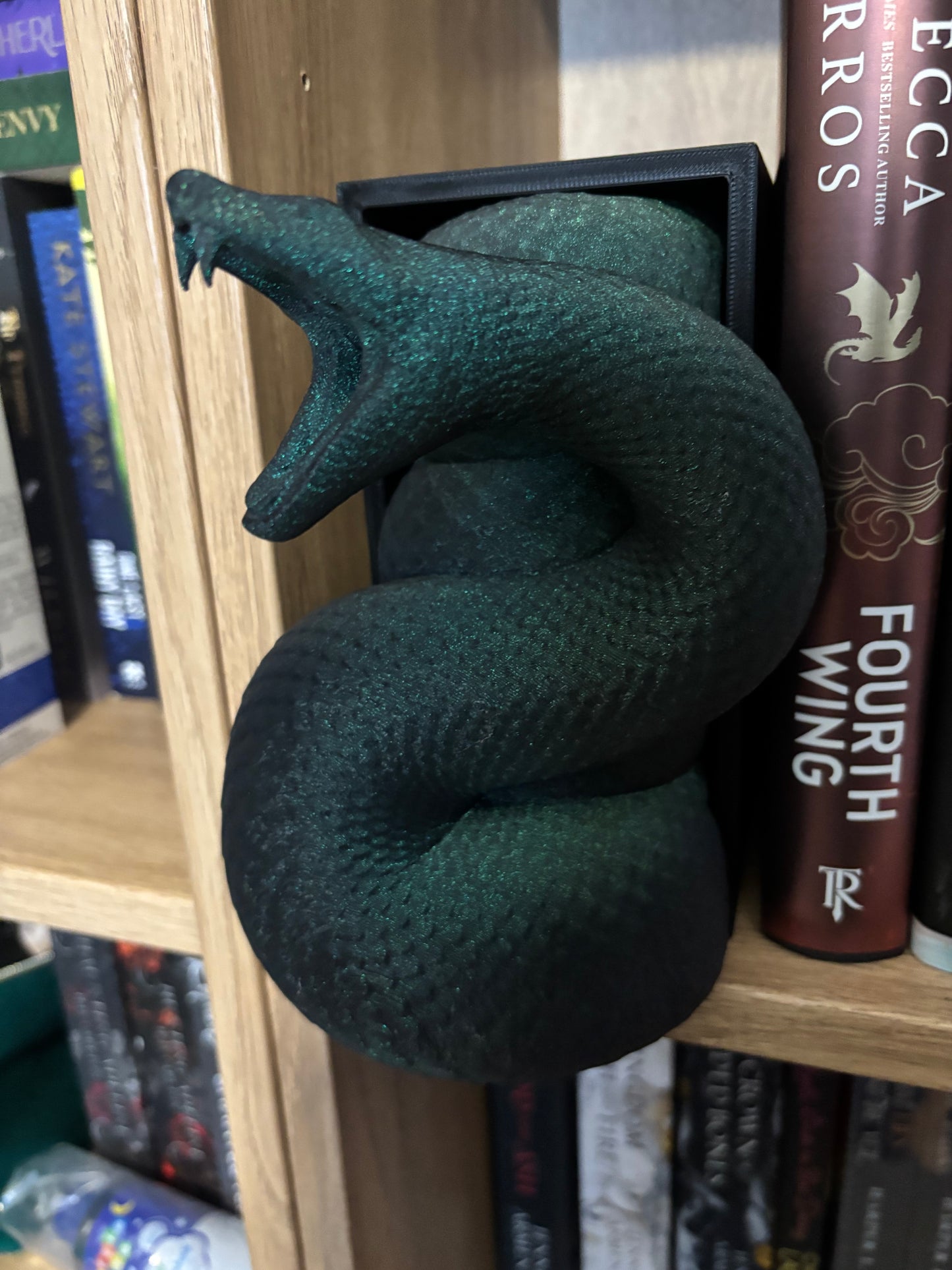 Green Glitter Basilisk/Snake Book Nook