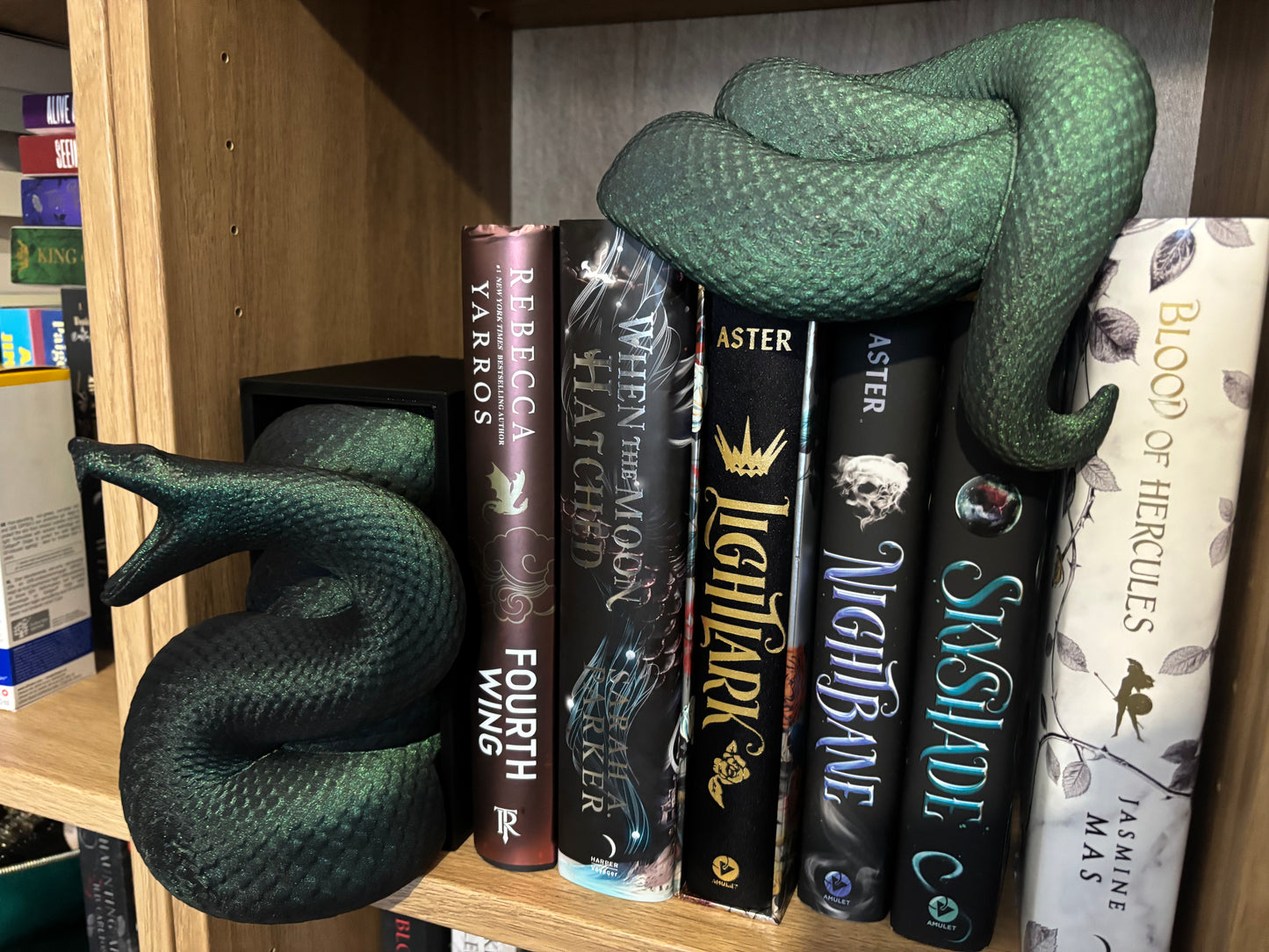 Green Glitter Basilisk/Snake Book Nook