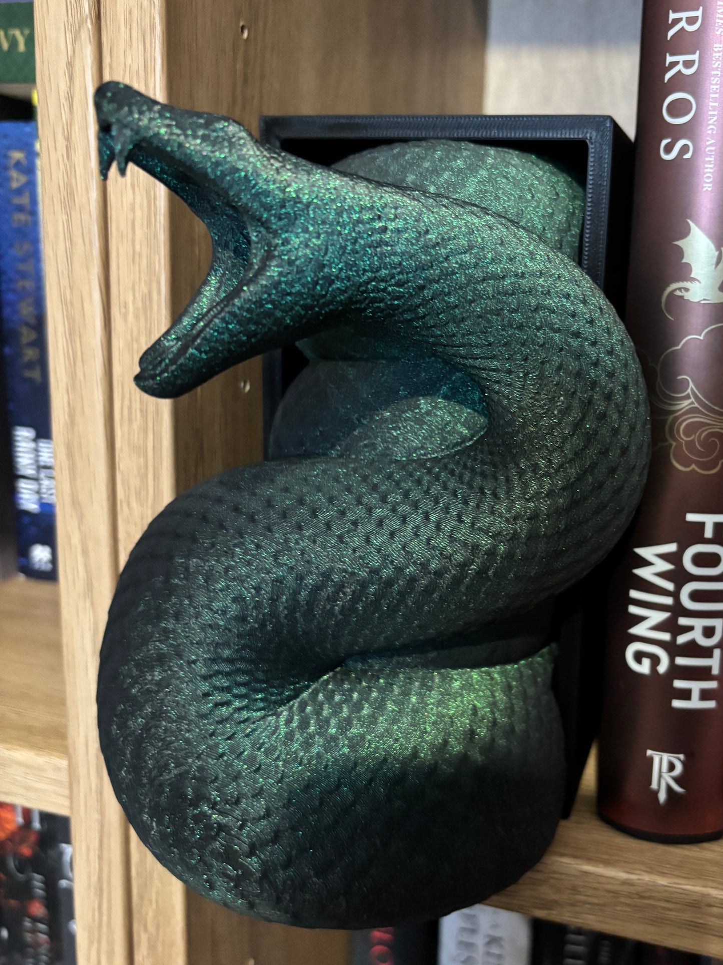 Green Glitter Basilisk/Snake Book Nook
