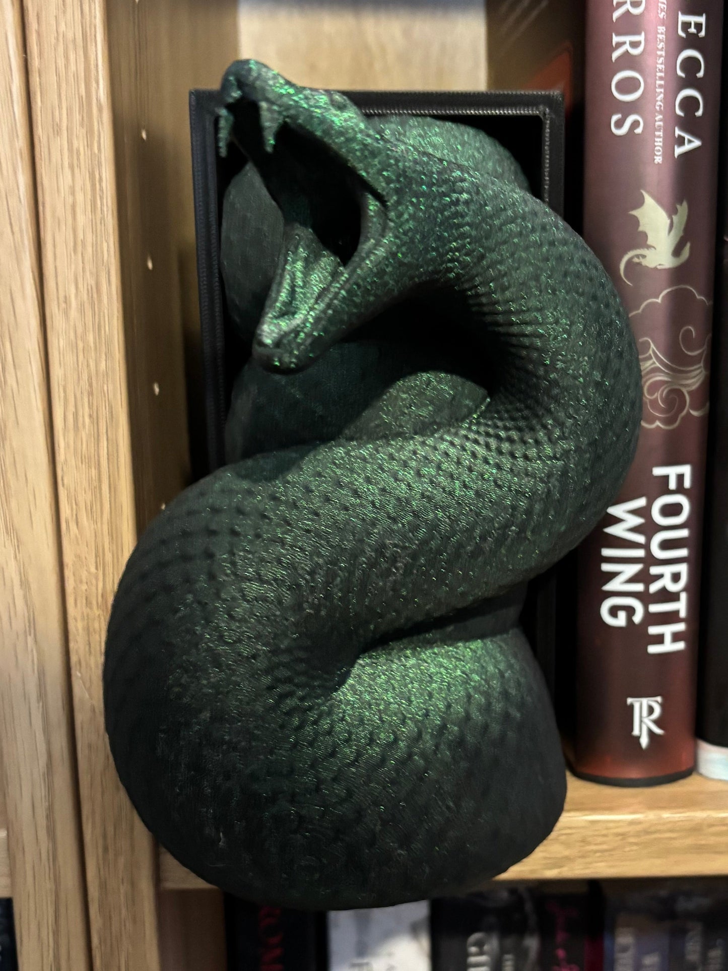 Green Glitter Basilisk/Snake Book Nook